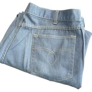 Town Craft Mens 40x29 (38x27)Light Wash Denim Jeans Wide Leg Vintage 1970s Style